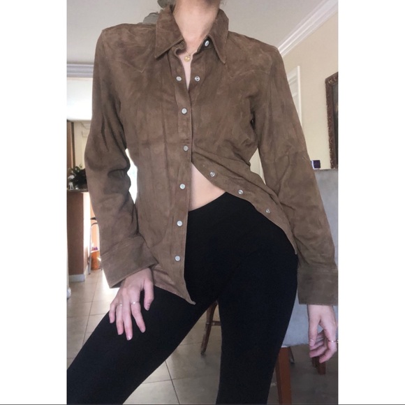 Festival Gap suede leather pearlized Button shirt - Picture 3 of 7